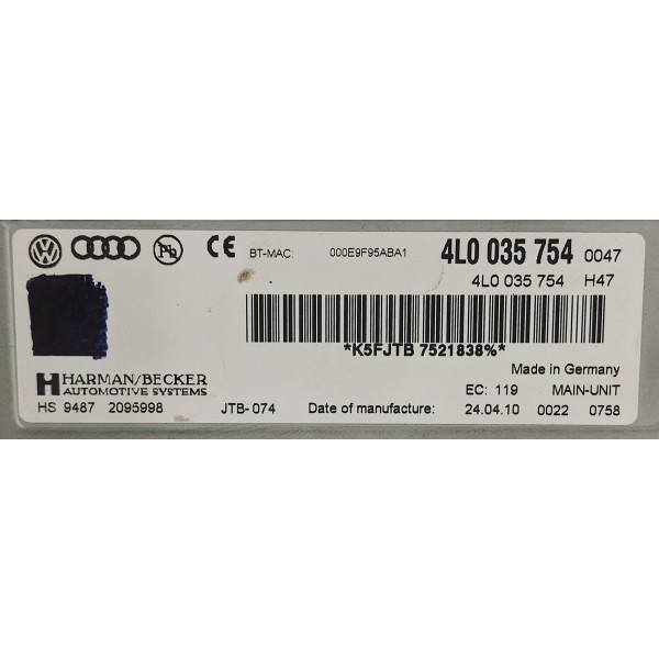 Radio Multimidia Cd Audi Q7 3.6 Vr6 2010 4l0035754