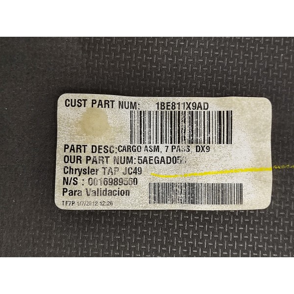 Porta Ferramenta Mala Fiat Freemont 2.4 2011 Preto