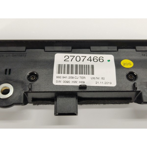 Botao Painel Alerta Porsche 911 Carrera S 2021 992941209 Preto