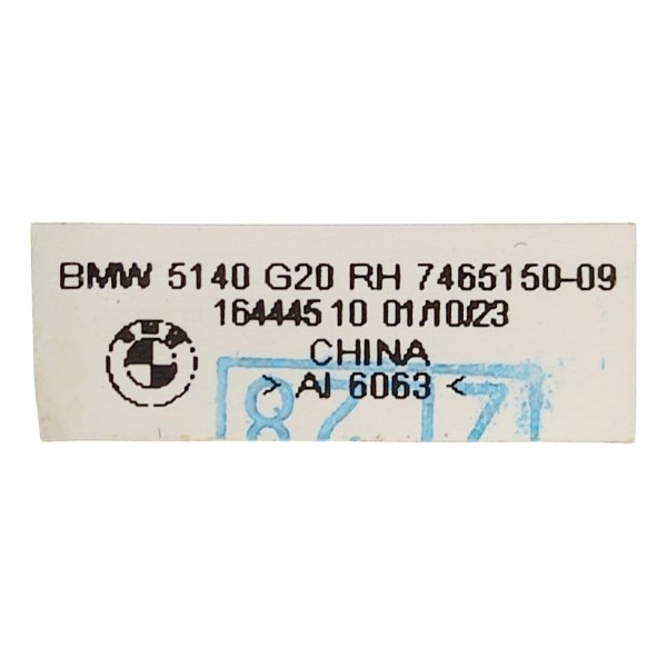 Pestana Vidro Porta D.d Bmw G20 320i 2024 746515009 Detalhe Preto