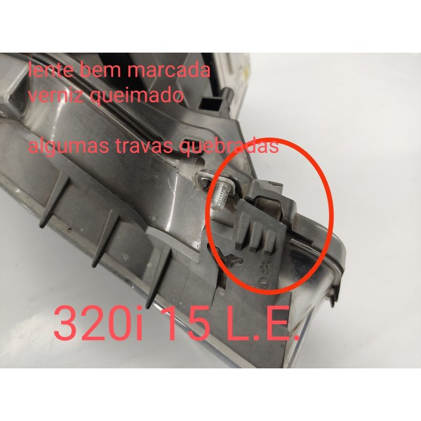Farol Esquerdo Bmw 320i N20 2015 C/detalhes Esquerdo/motorista