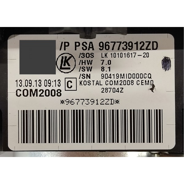 Chave Seta Limpador Peugeot 3008 1.6 Thp 2014 96773912zd