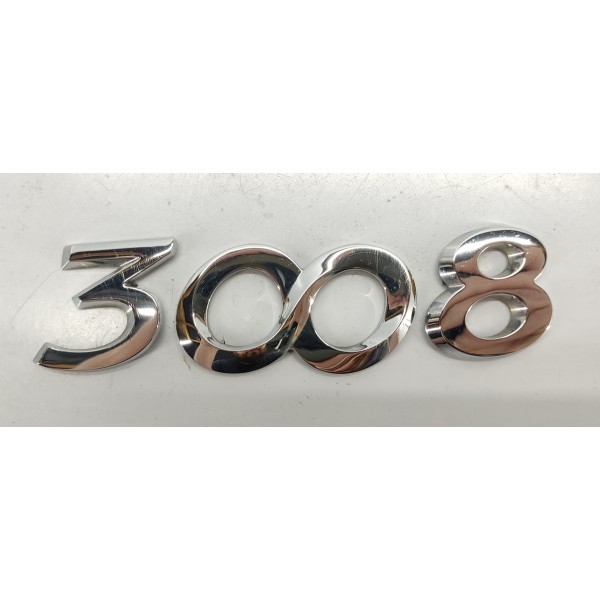 Emblema Tampa Traseira Peugeot 3008 1.6 Thp 2014 Prateado