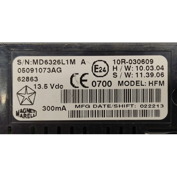 Modulo Som Fiat Freemont 2012 05091073ag Preto