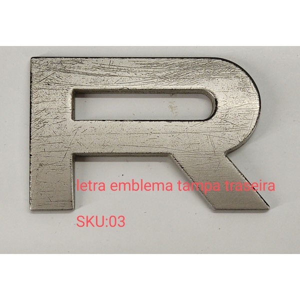 Emblema Letra R Tampa Traseira Range Rover Sport 2009 03 Prateado