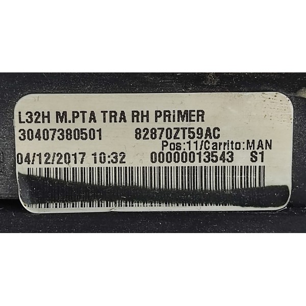 Friso Porta T.d Nissan Sentra 2.0 2011 82870zt59ac Prateado