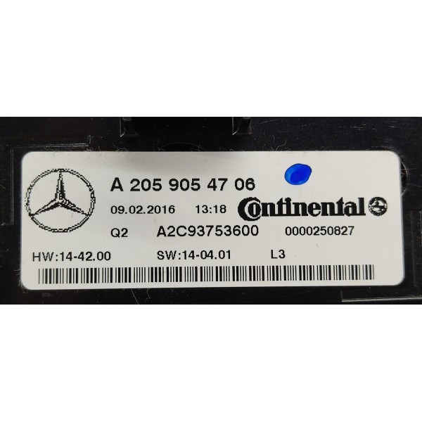 Comando Ar Condicionado Mercedes C180 1.6 2017 A2059054706