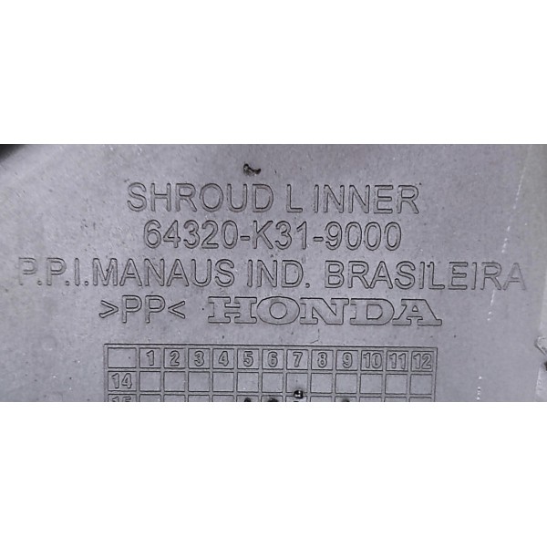 Carenagem Interna Tanque L.e Honda Cb250 Twister 2021 64320 Preto