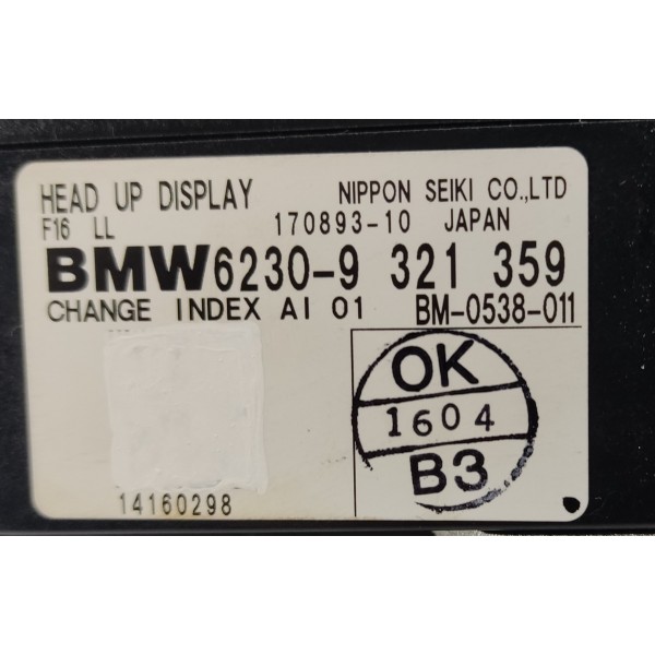 Display Hud Tela Lustre Bmw X6 V8 2015 9321359 Preto