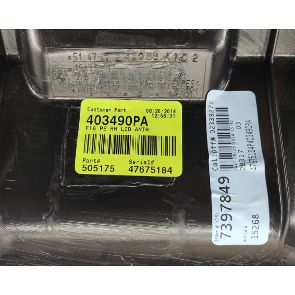 Acabamento Porta Malas Bmw X6 V8 2015 7246988