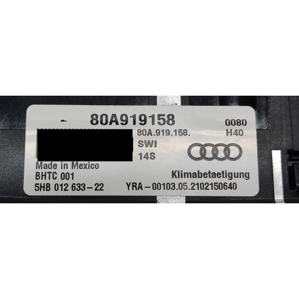 Botão Comando Ar Condicionado + - Audi Q5 2.0 2022 80a919158 Preto