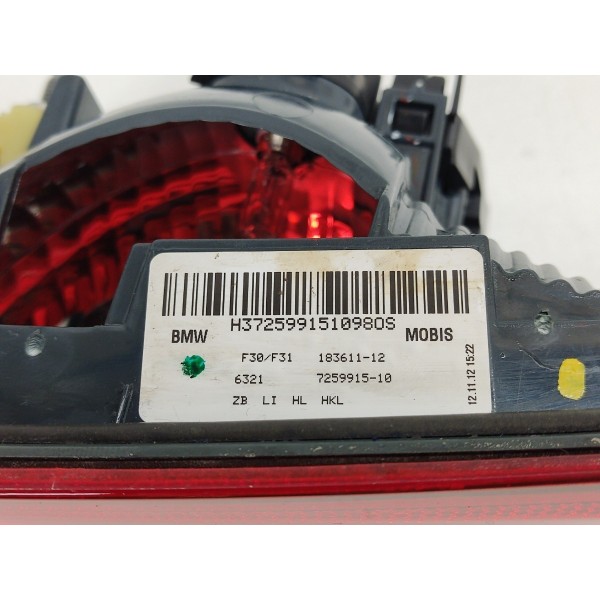 Lanterna Tampa Traseira Esquerda Bmw 320i N20 2015 Esquerdo Vermelho