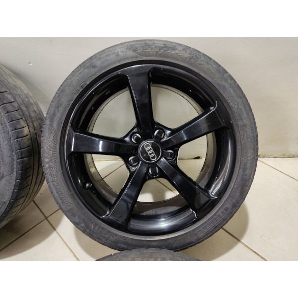 Jogo Roda R17 Audi A3 2016 Pneu Ruim Preto
