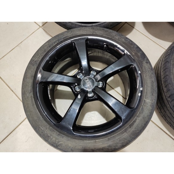 Jogo Roda R17 Audi A3 2016 Pneu Ruim Preto