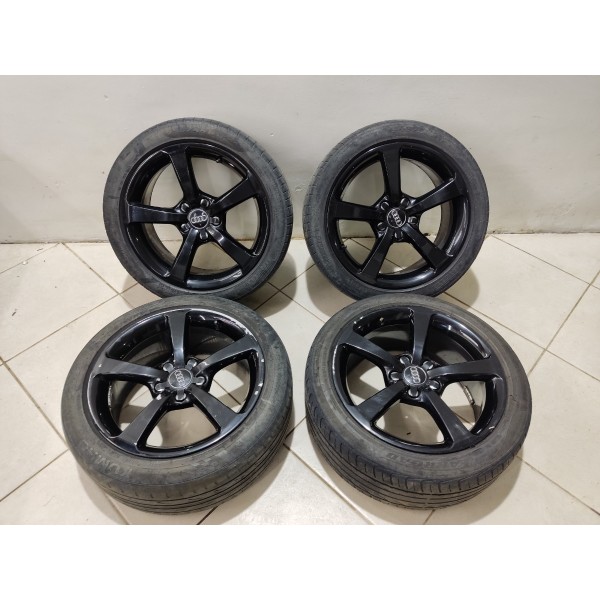 Jogo Roda R17 Audi A3 2016 Pneu Ruim Preto
