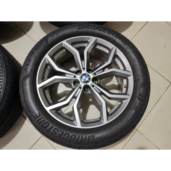 Jogo Roda R19 Bmw X3 2020 2 Pneus Ruins Preto