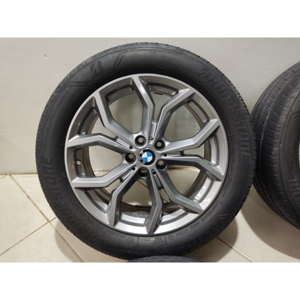 Jogo Roda R19 Bmw X3 2020 2 Pneus Ruins Preto