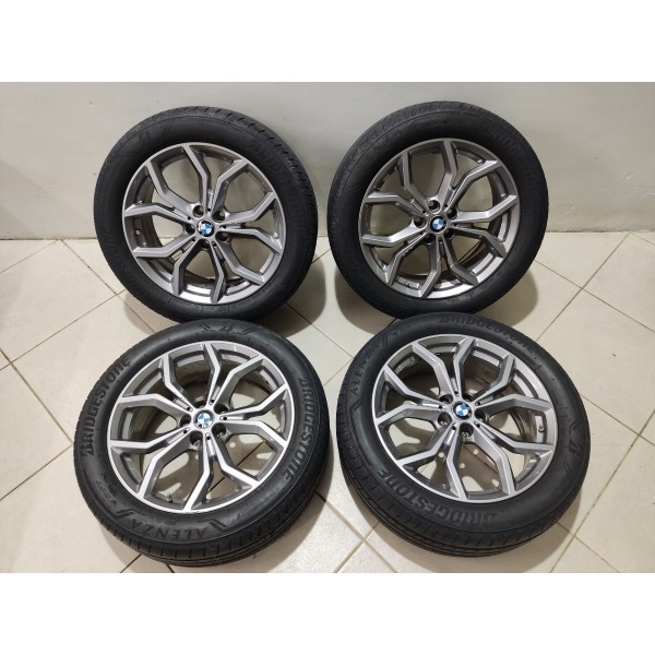 Jogo Roda R19 Bmw X3 2020 2 Pneus Ruins Preto