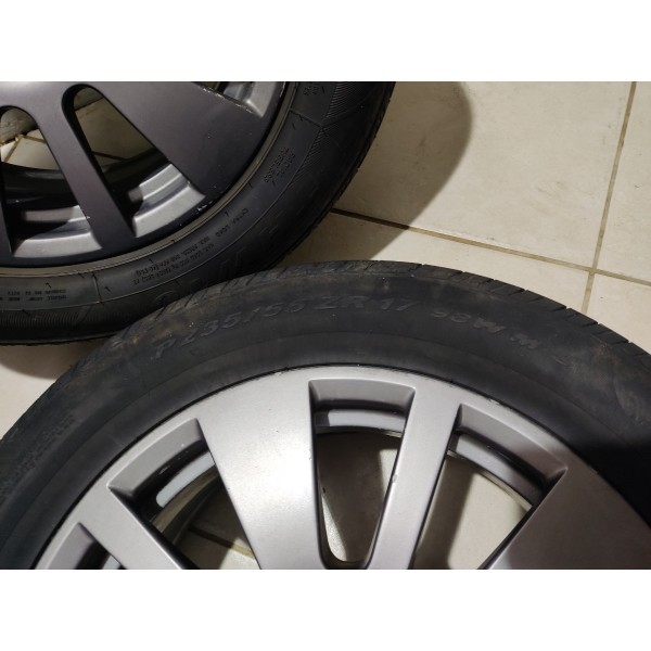 Jogo Roda R17 Chevrolet Captiva 3.6 2011 Pneu Ruim Prateado