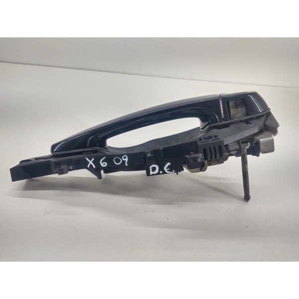 Maçaneta Externa Dianteira Esquerda Bmw X6 Biturbo 2009 Preto Dianteira